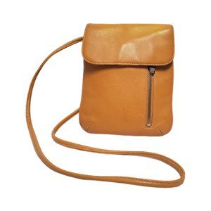 TIGNANELLO Crossbody Bag Pebbled Leather Golden Messenger 9.75x8